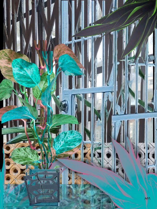 Breeze Bricks + Burglar Proofing 3| 12x16"| Digital Mixed Media Collage