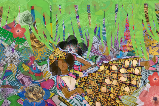 Asante's Descent To Iyanu's Yaad| 16 X12"| Digital Mixed Media Painting