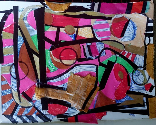 Syncopated| 11x8.5"| Original Mixed Media Collage on Paper