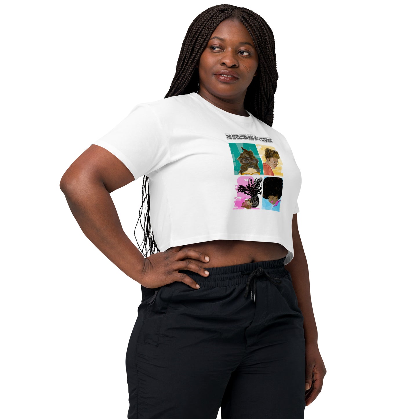 THE REVOLUTION WILL NOT BE TEXTURIZED Women’s crop top